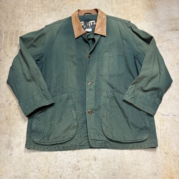 American Vintage Other - Vintage FLUID Int Chore Jacket Mens XL Green Sun Faded Barn Coat 90s